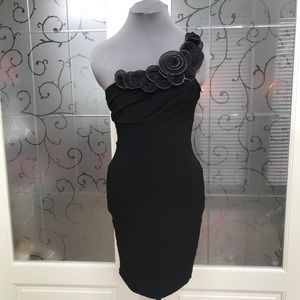 NWT-B.SMART- Small 1 shoulder black cocktail dress